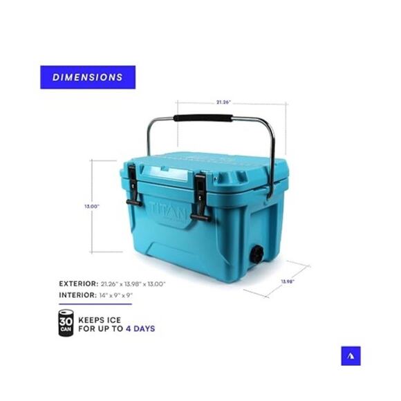 🔥Titan Hard Ice Chest Cooler with Microban Protection - 20 Quarts (30 Can)🔥 - Picture 5 of 7